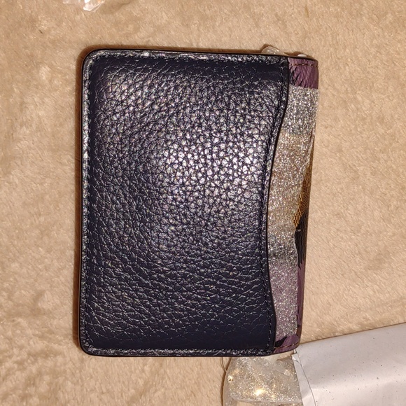 COACH 🇺🇲Mini Wallet in Signature Canvas with purple Kaffee Fassett Print hand - Picture 11 of 16